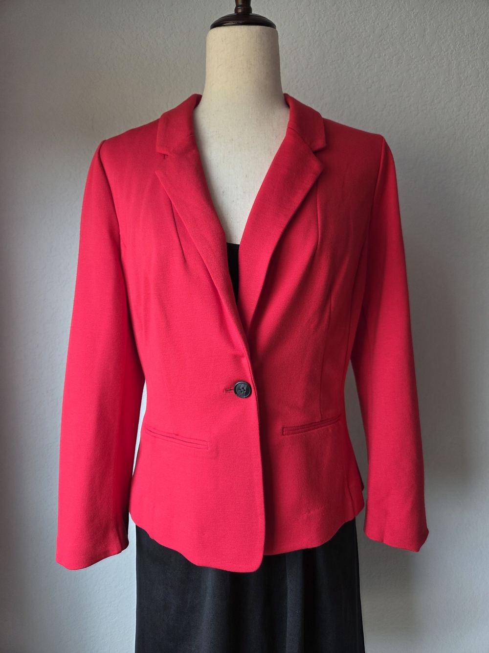 Kensie Bright Red Single-Button Blazer Jacket Basic Piece Teacher Office Medium